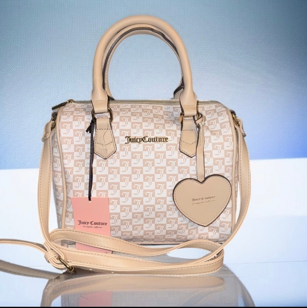 Juicy Couture Cream Monogram Satchel